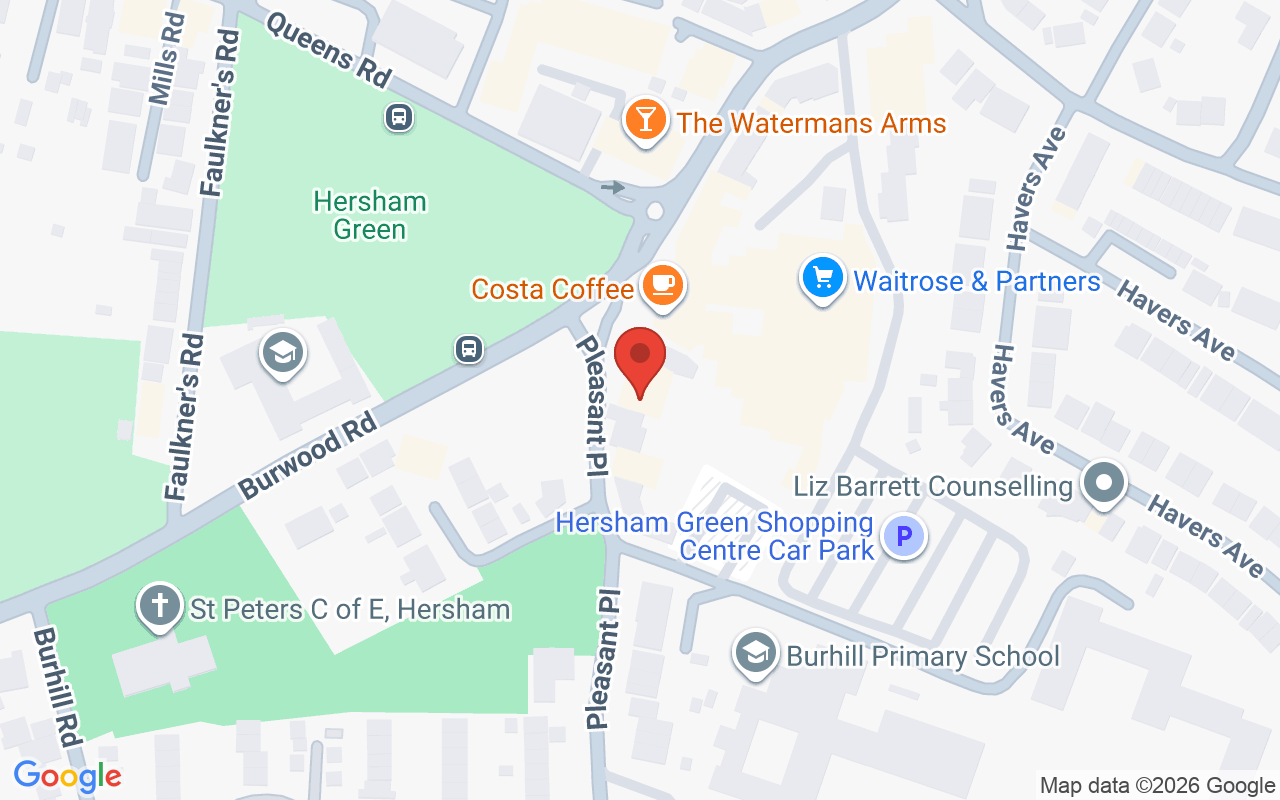 Map showing the location of Academy Salons – Hersham
