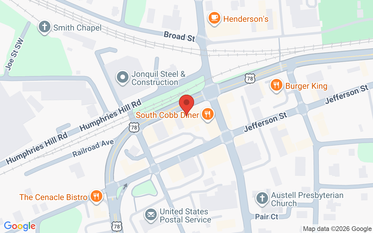 Map showing the location of Adell’s Natural Hair Salon