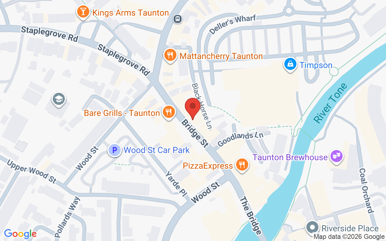Map showing the location of Affinity for Hair, Taunton, Somerset