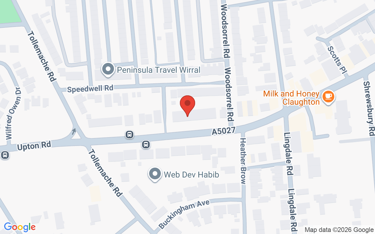 Map showing the location of ahead for him – Claughton