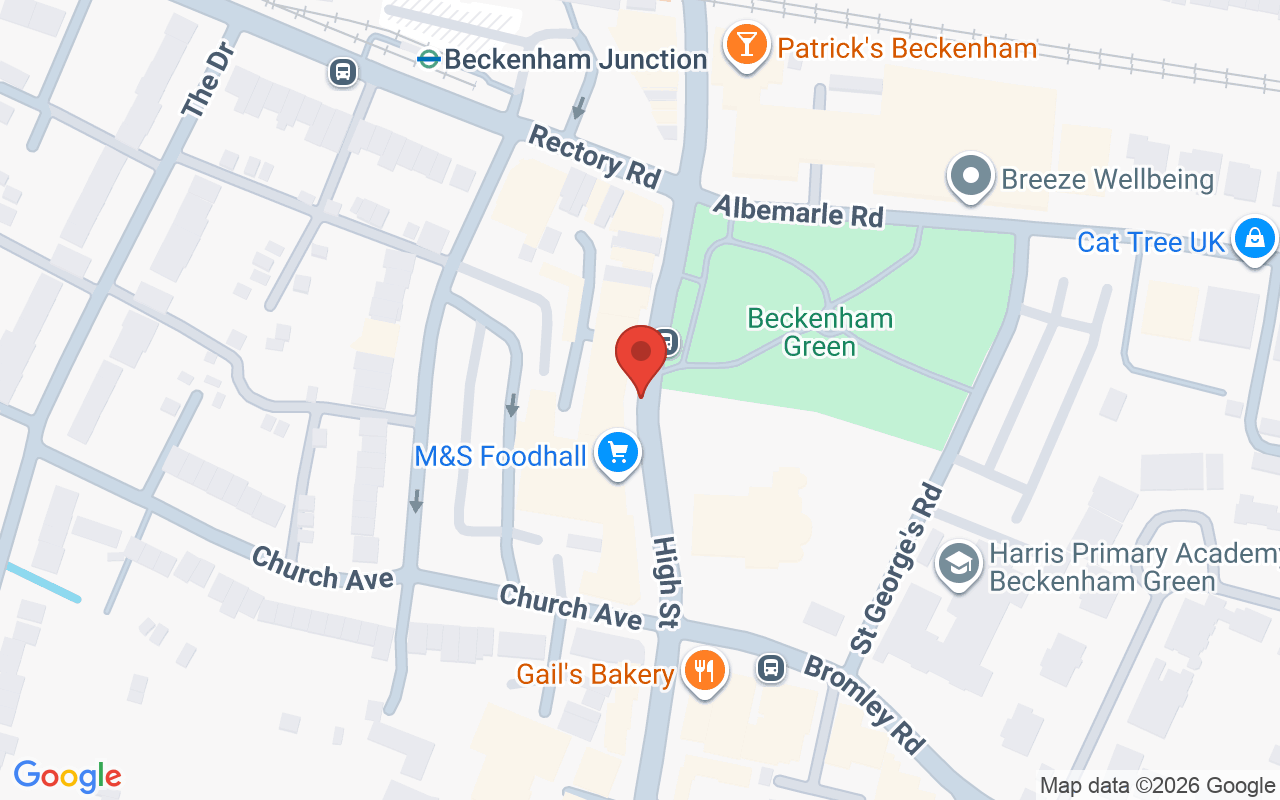 Map showing the location of Aitch&Aitch Beckenham