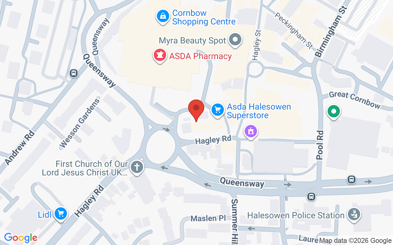 Map showing the location of Alexander James – Halesowen