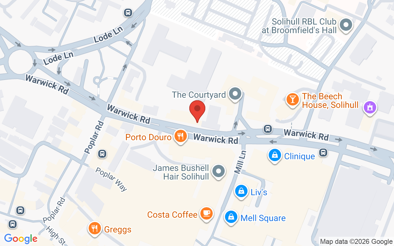 Map showing the location of Alexander James – Solihull