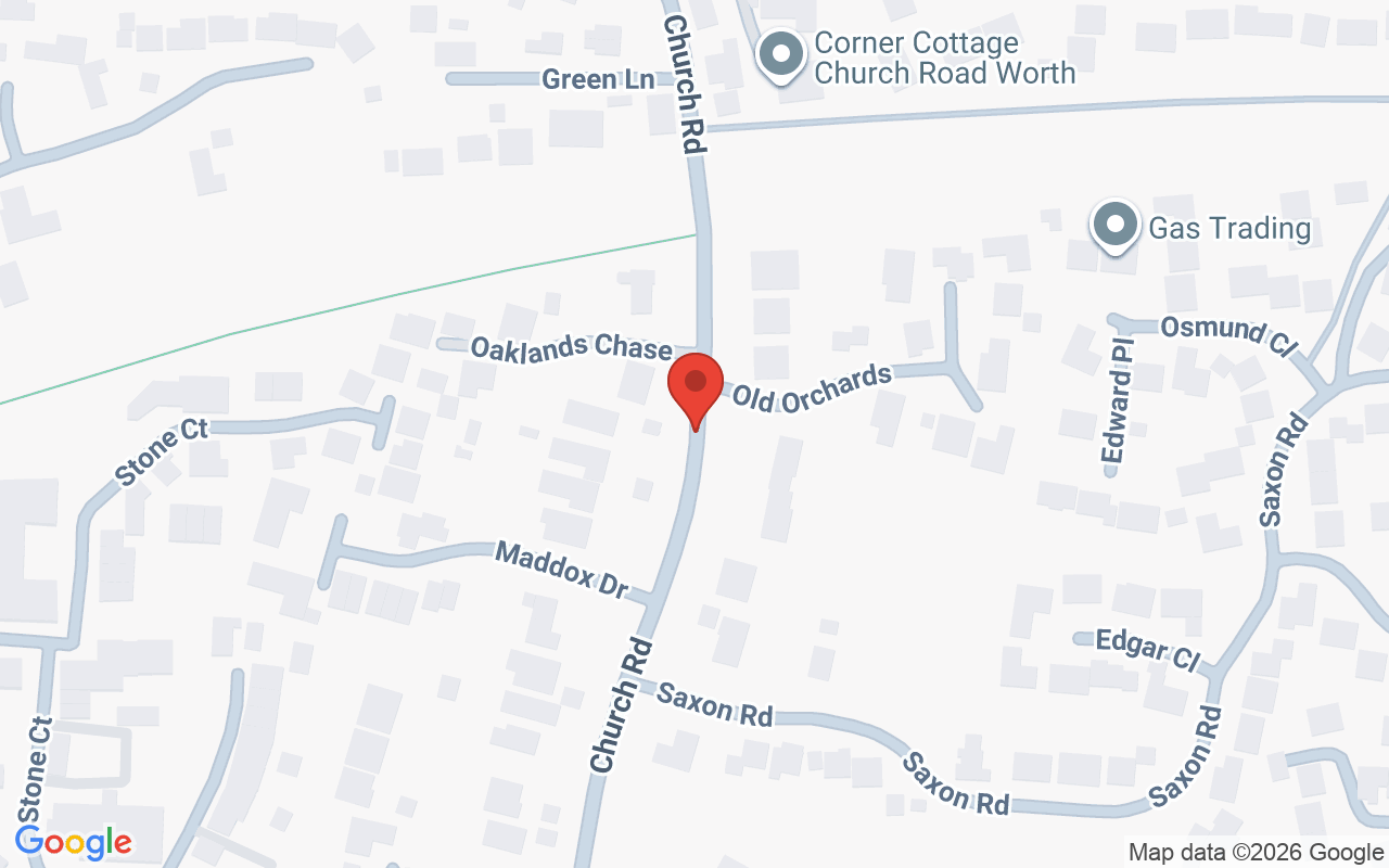 Map showing the location of Amy’s Hair Studio
