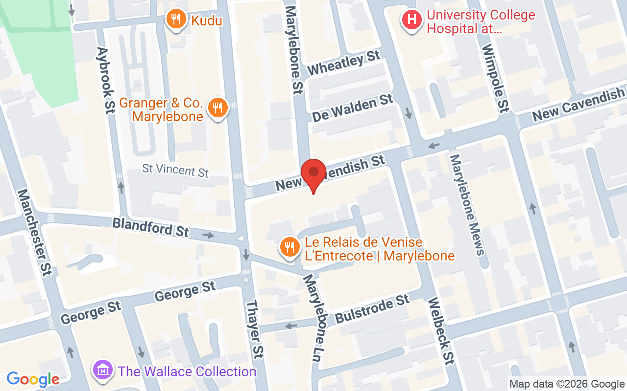 Map showing the location of Atherton Cox Hair Salon – Marylebone Salon