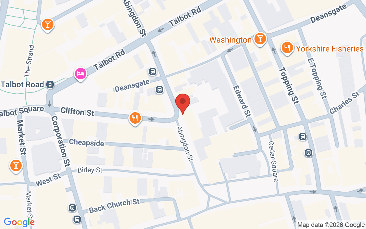 Map showing the location of Baroque Blackpool