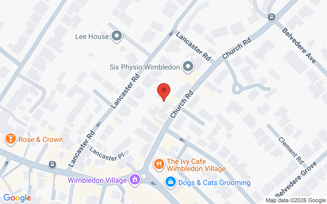 Map showing the location of Bellissima Beauty Salon – Wimbledon