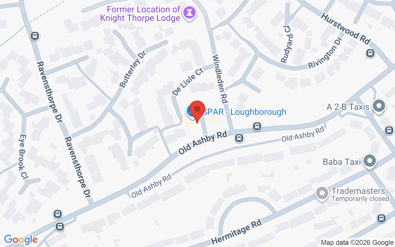 Map showing the location of Sister Bliss Hairdressing, Loughborough