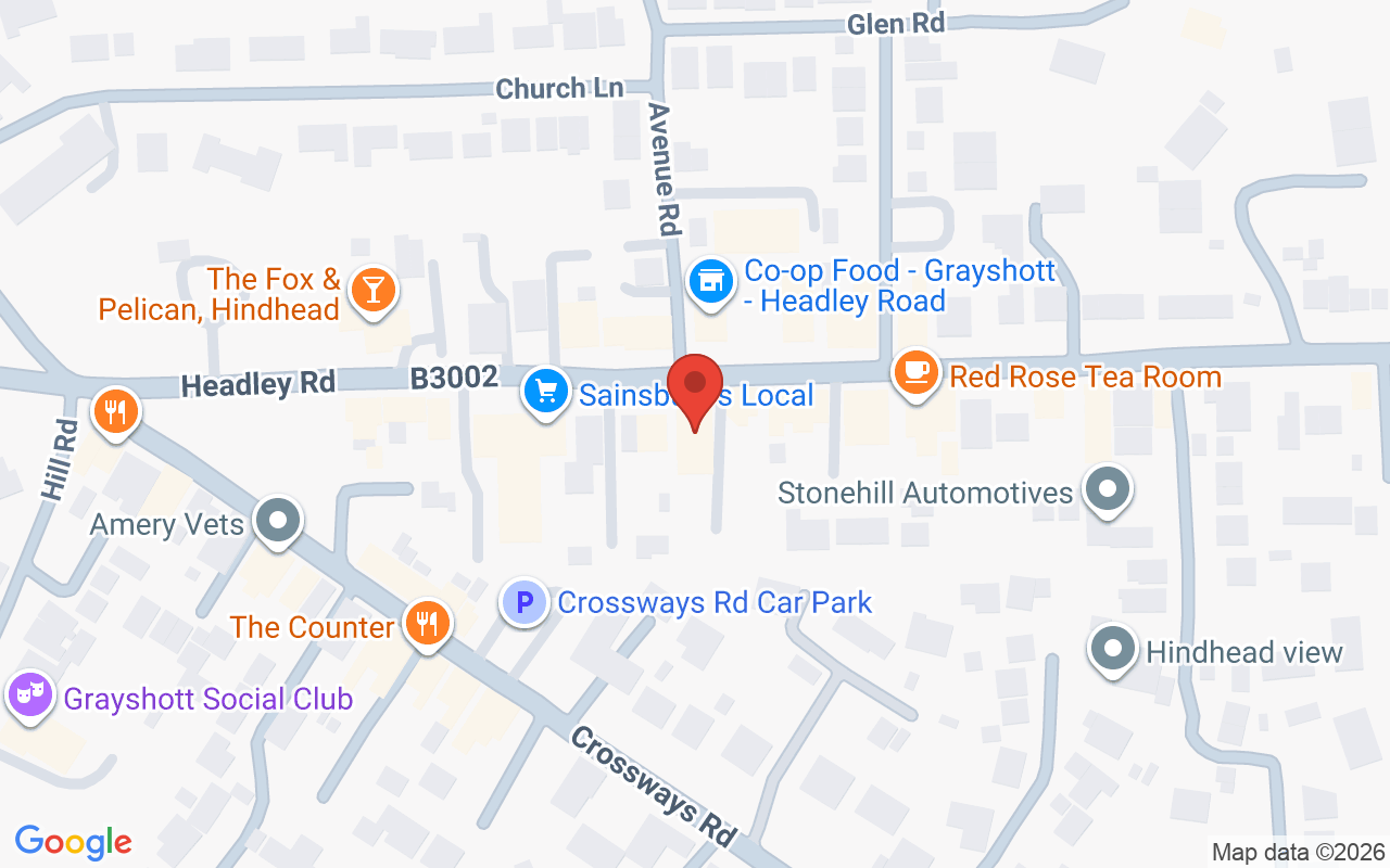 Map showing the location of Blue Hair Salon