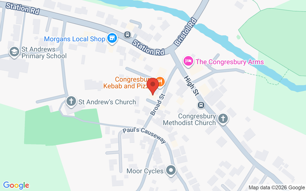 Map showing the location of Broadst.hair&beauty Congresbury