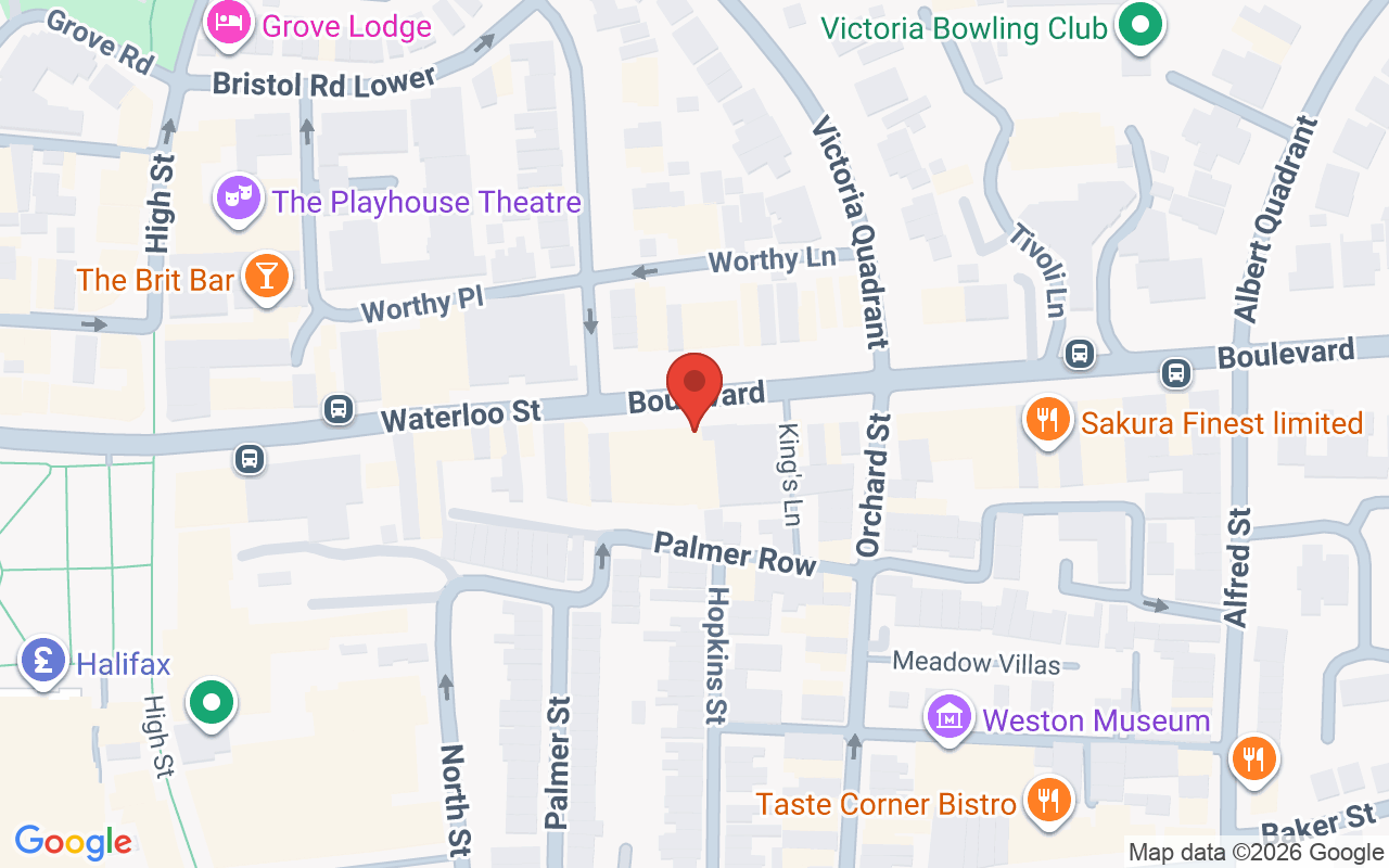 Map showing the location of Broadst.hair&beauty Weston