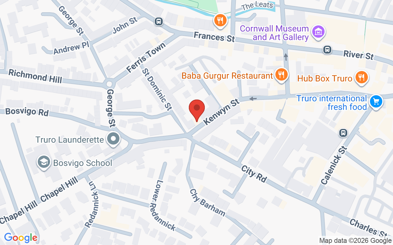 Map showing the location of Brooks Avenue Salon – Truro