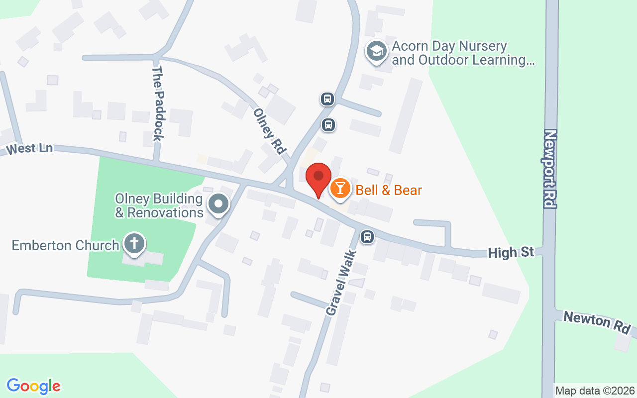 Map showing the location of Browns Hairdressing, Olney