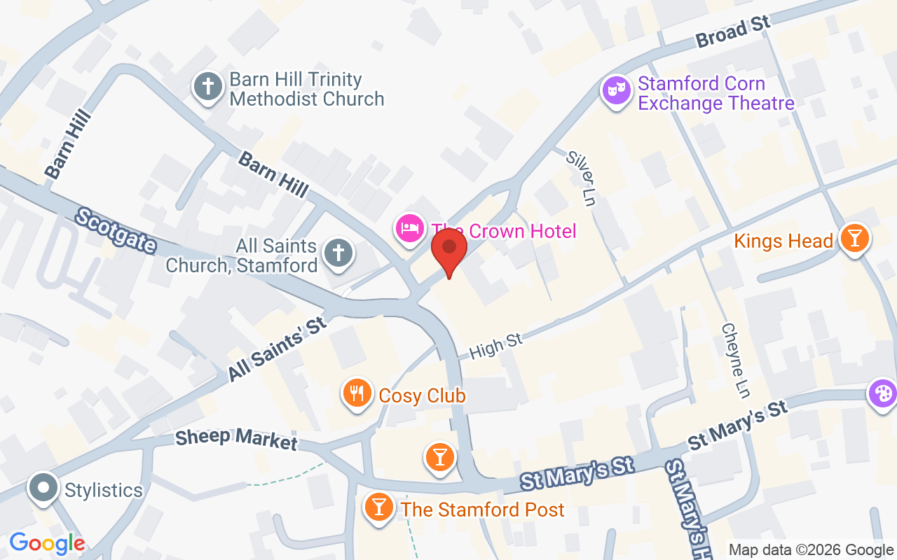 Map showing the location of Browns Hairdressing, Stamford