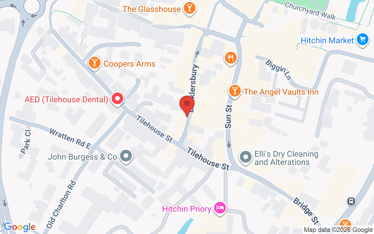 Map showing the location of Bucklersbury Beauty Salon, Hitchin