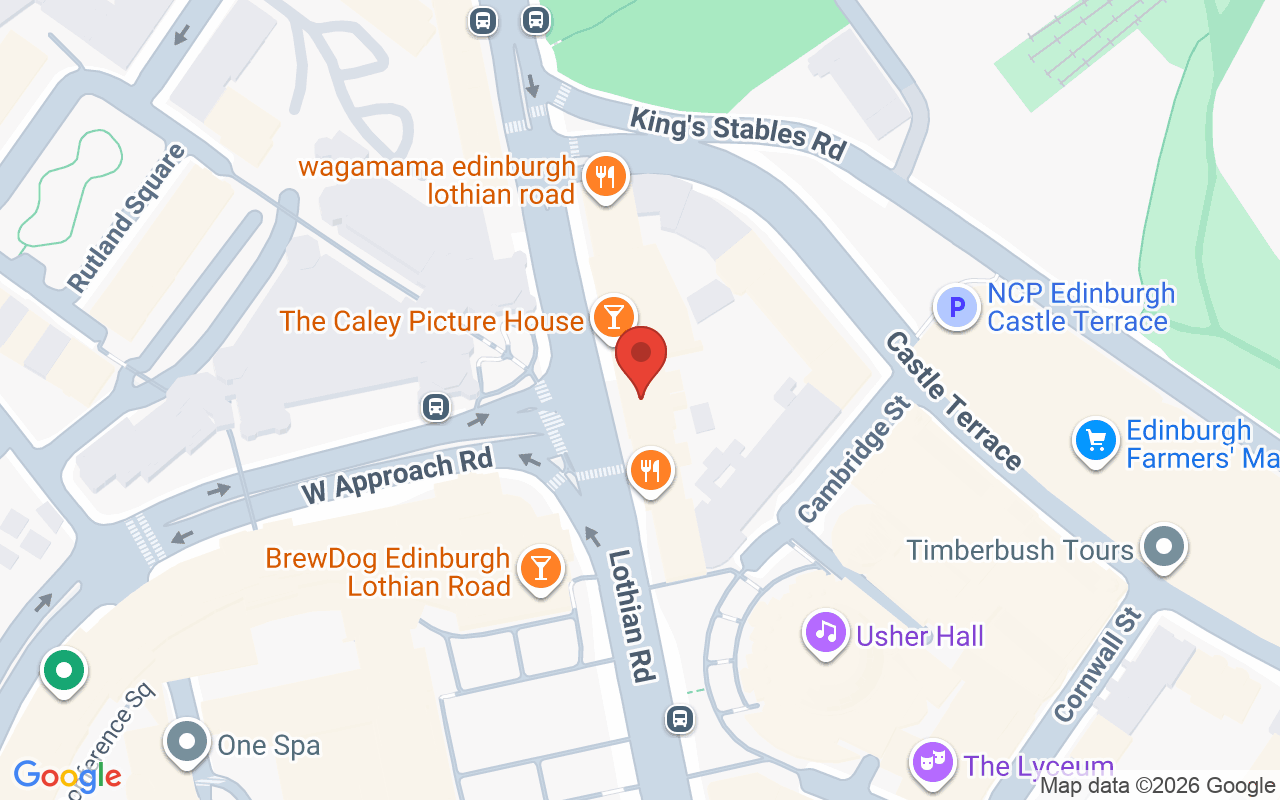 Map showing the location of Cheynes Hairdressing – 39 Lothian Road