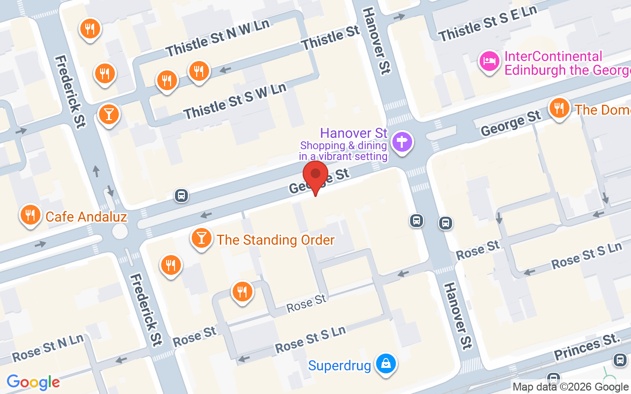 Map showing the location of Cheynes Hairdressing – George Street
