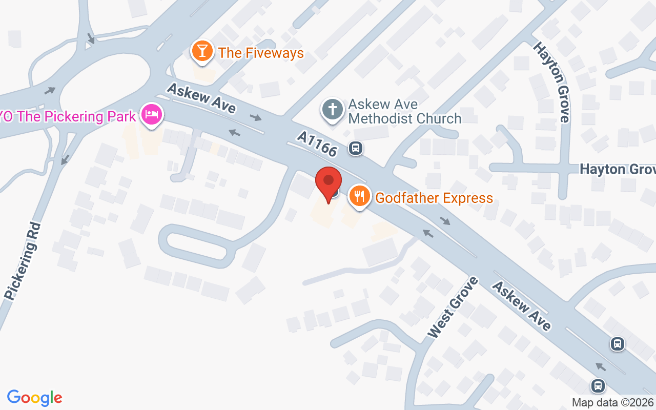 Map showing the location of Chez Bette Nail and Beauty Spa