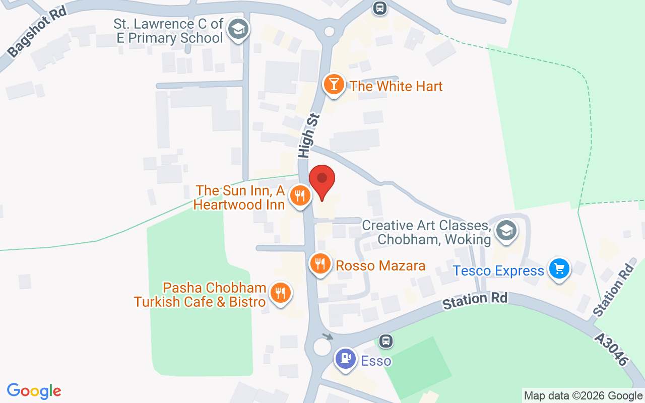 Map showing the location of Chobham Hair Studio