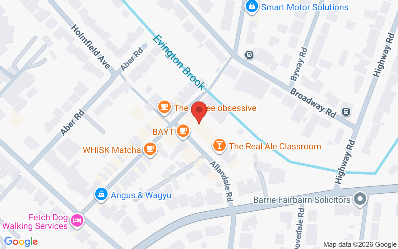 Map showing the location of Christopher Wright Hair