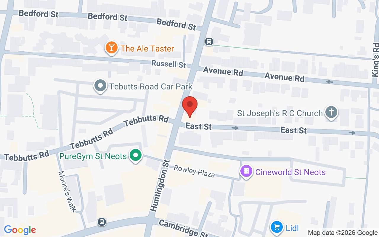 Map showing the location of Citrus Rooms – St Neots