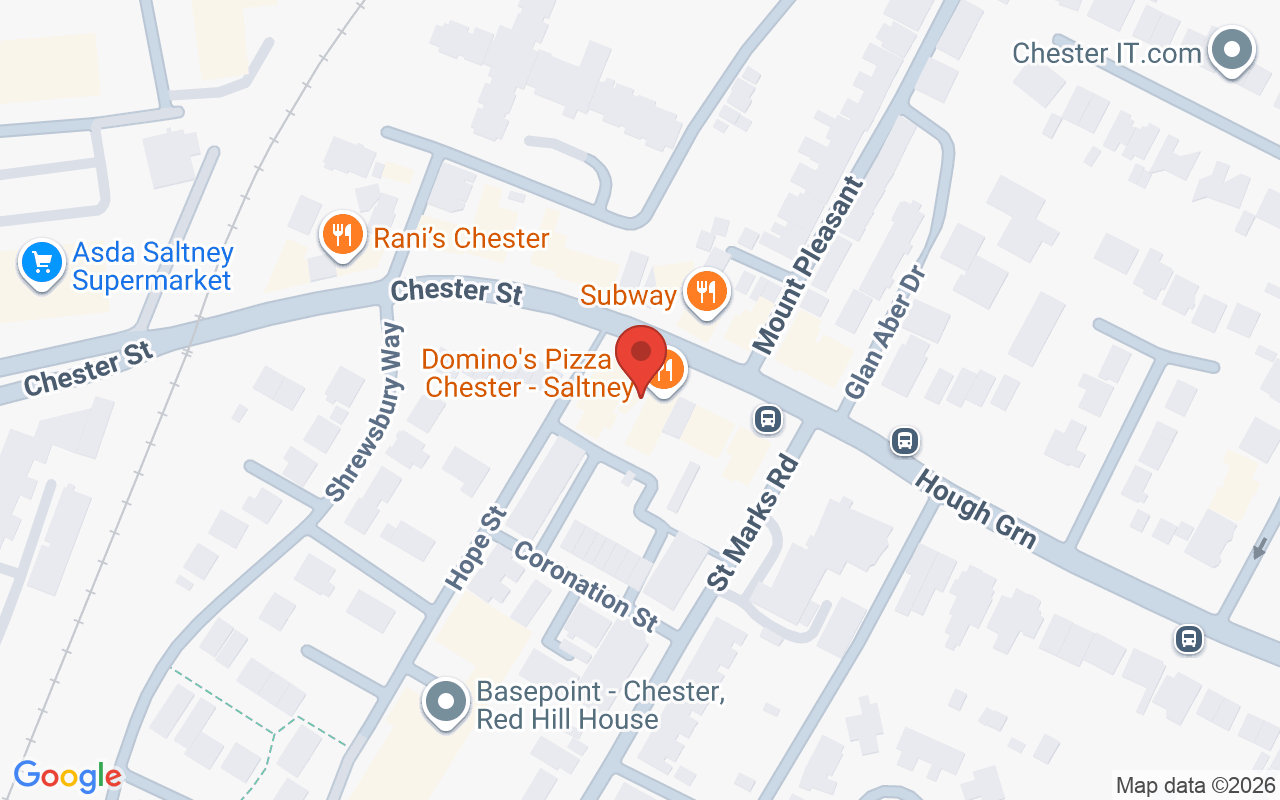 Map showing the location of coco chester
