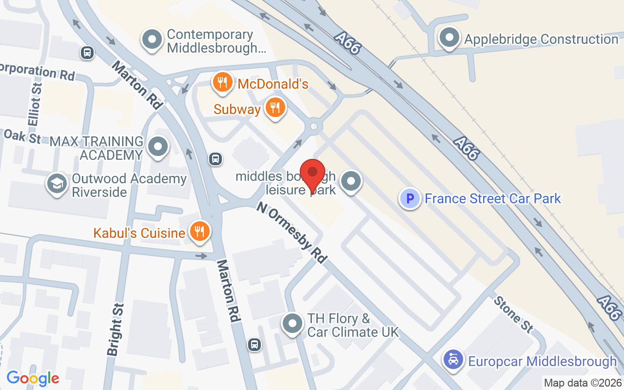 Map showing the location of Contemporary Salons Middlesbrough