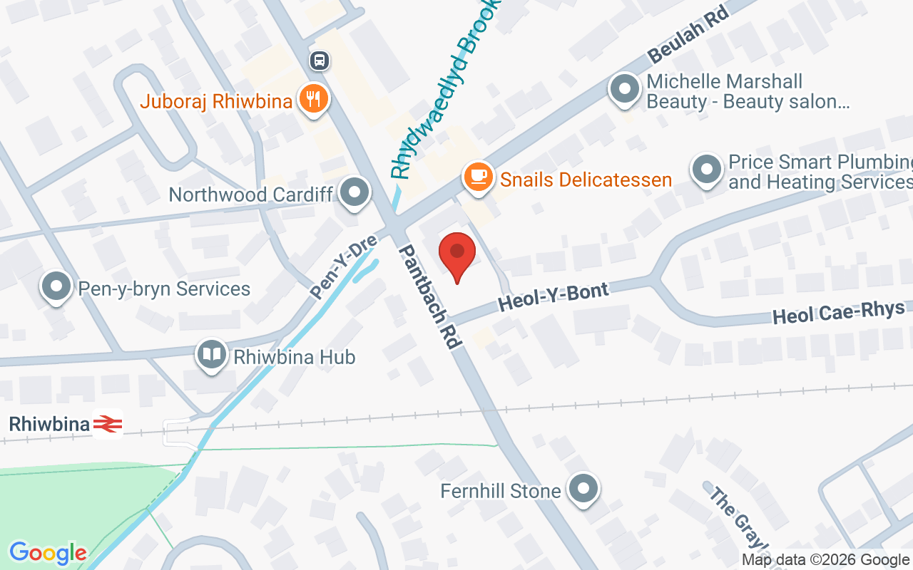 Map showing the location of coray and co , cardiff