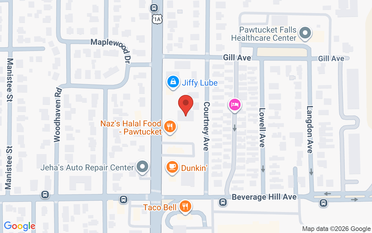 Map showing the location of Cosmetic Laser Solutions MedSpa MA & RI