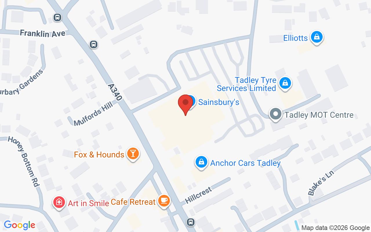 Map showing the location of Crues Tadley