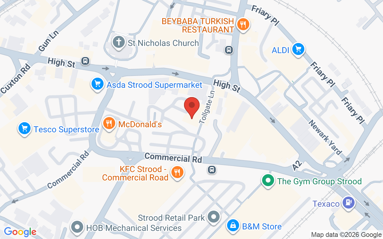 Map showing the location of Cut Thru Salon