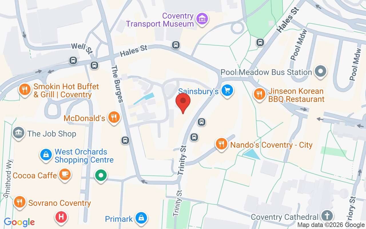 Map showing the location of Cuts & Colours