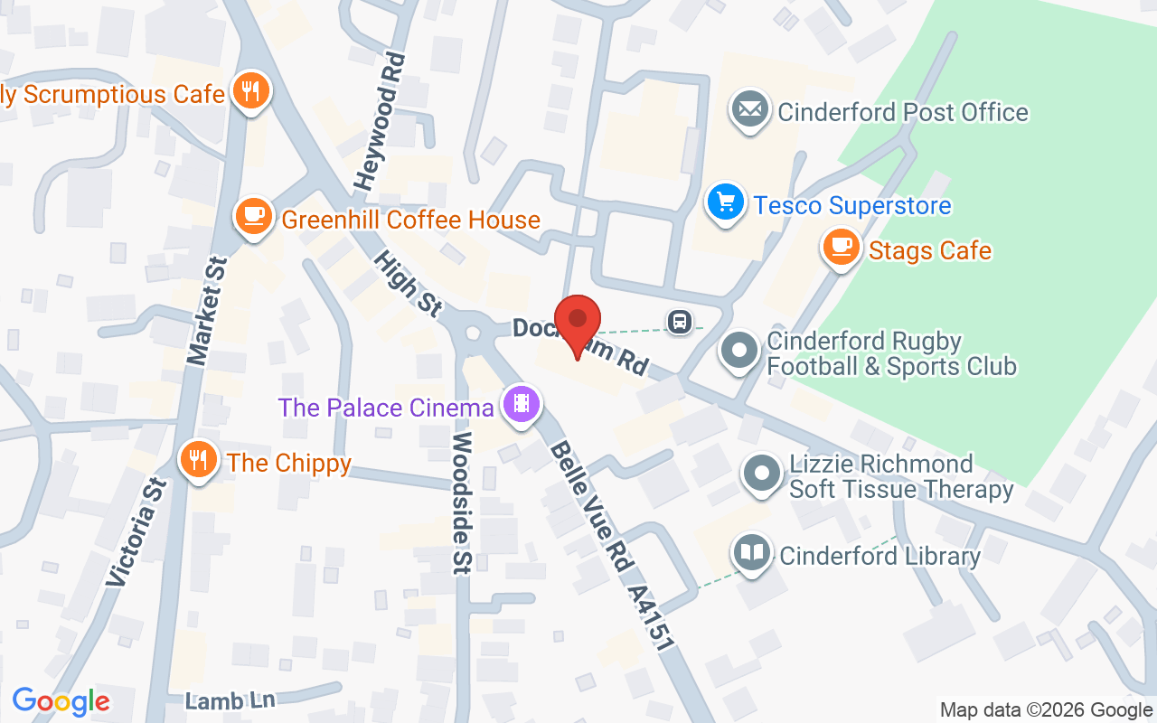 Map showing the location of Cutting Edge Hair & Beauty Ltd – Cinderford