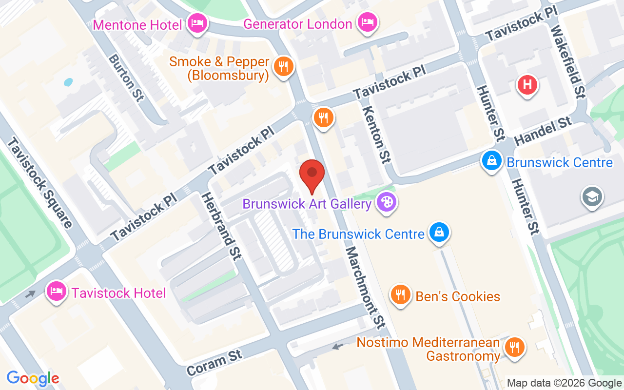 Map showing the location of CV Hair & Beauty Bloomsbury