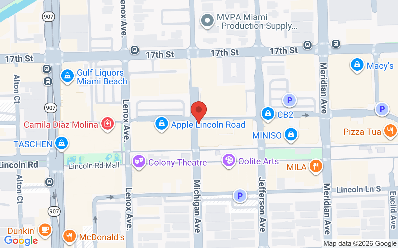 Map showing the location of Detlev Miami Beach