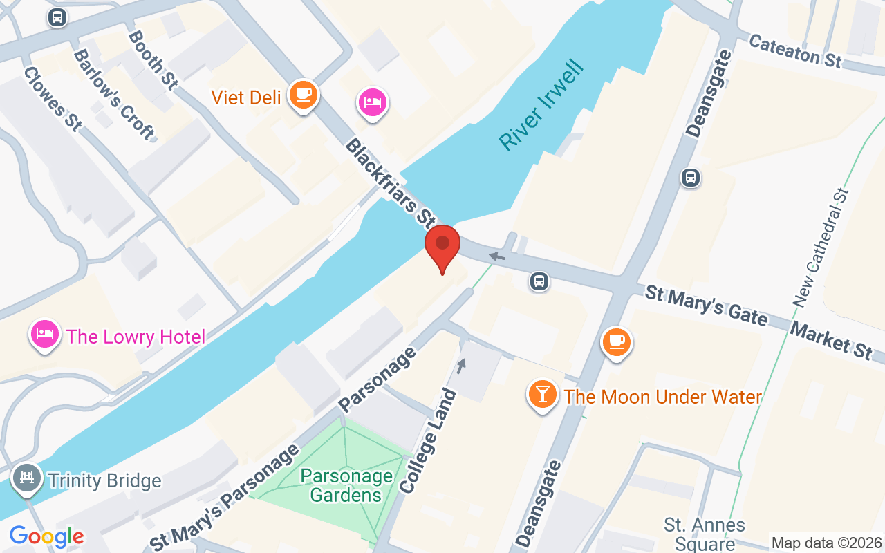 Map showing the location of DHI Manchester