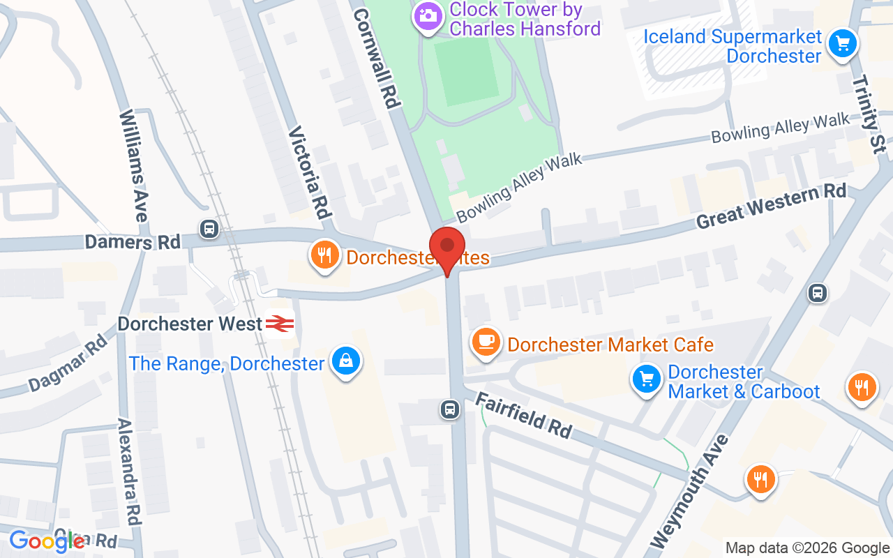 Map showing the location of Dorset Beauty House