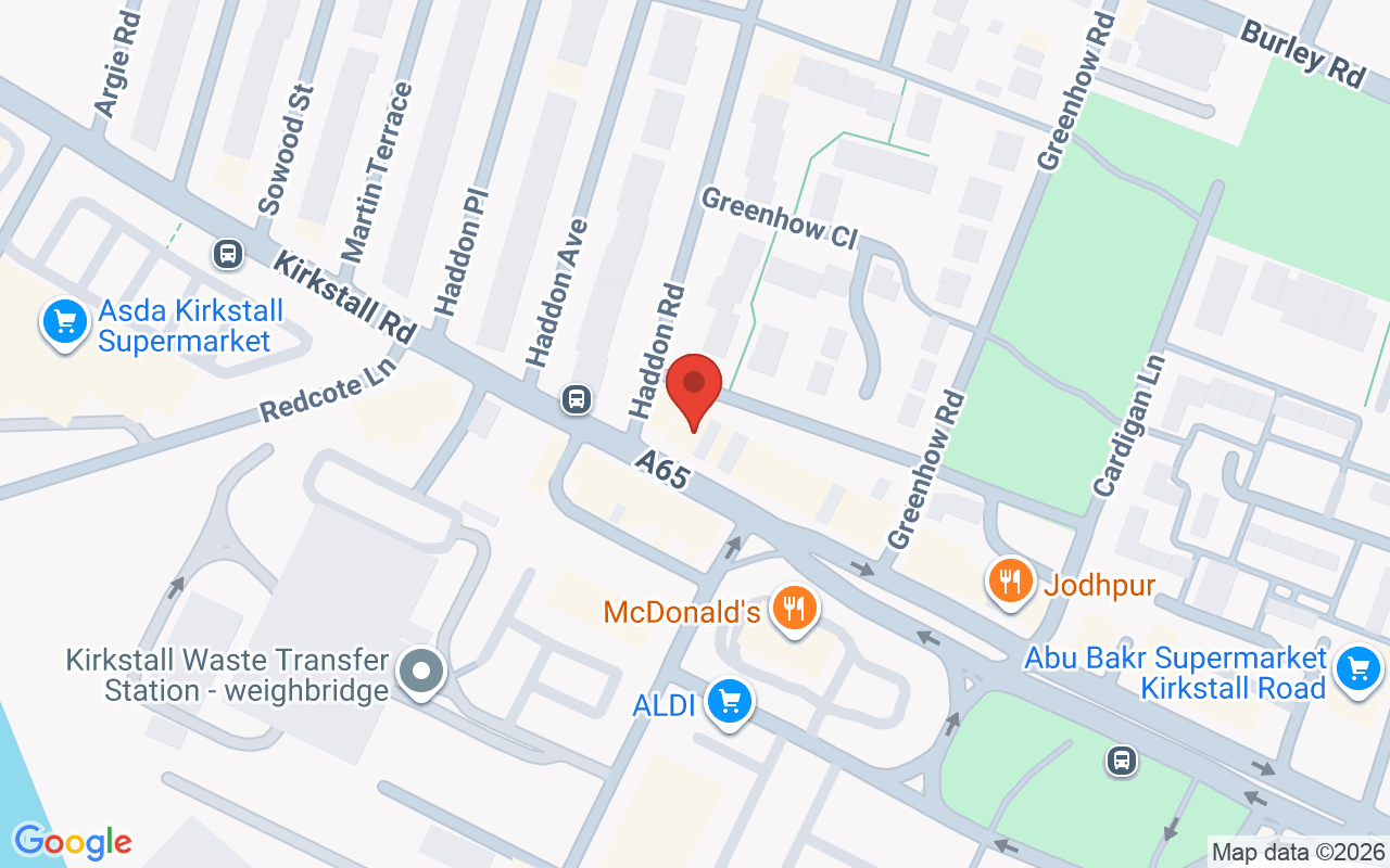 Map showing the location of Eden Beauty Leeds