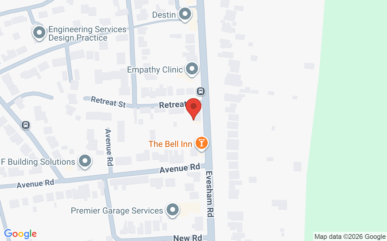 Map showing the location of Empathy Clinic Ltd – Redditch