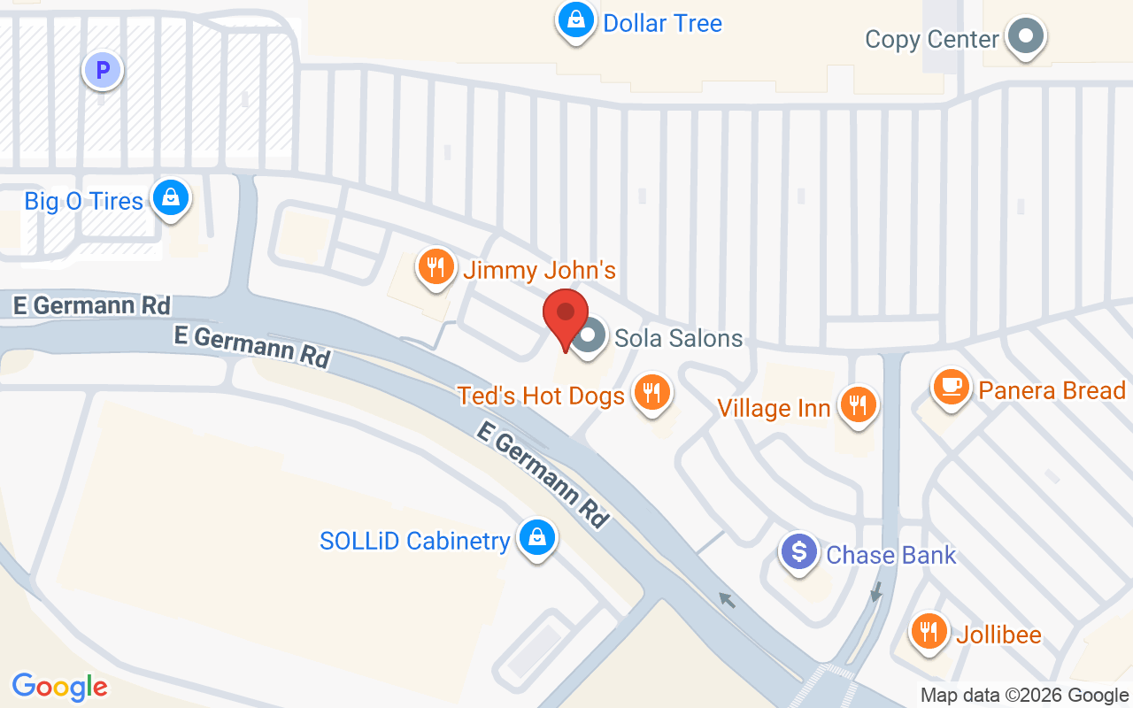 Map showing the location of Endless Creations Salon