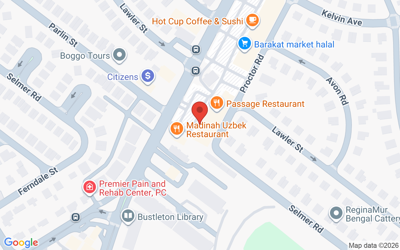Map showing the location of Enigma Salon and Spa