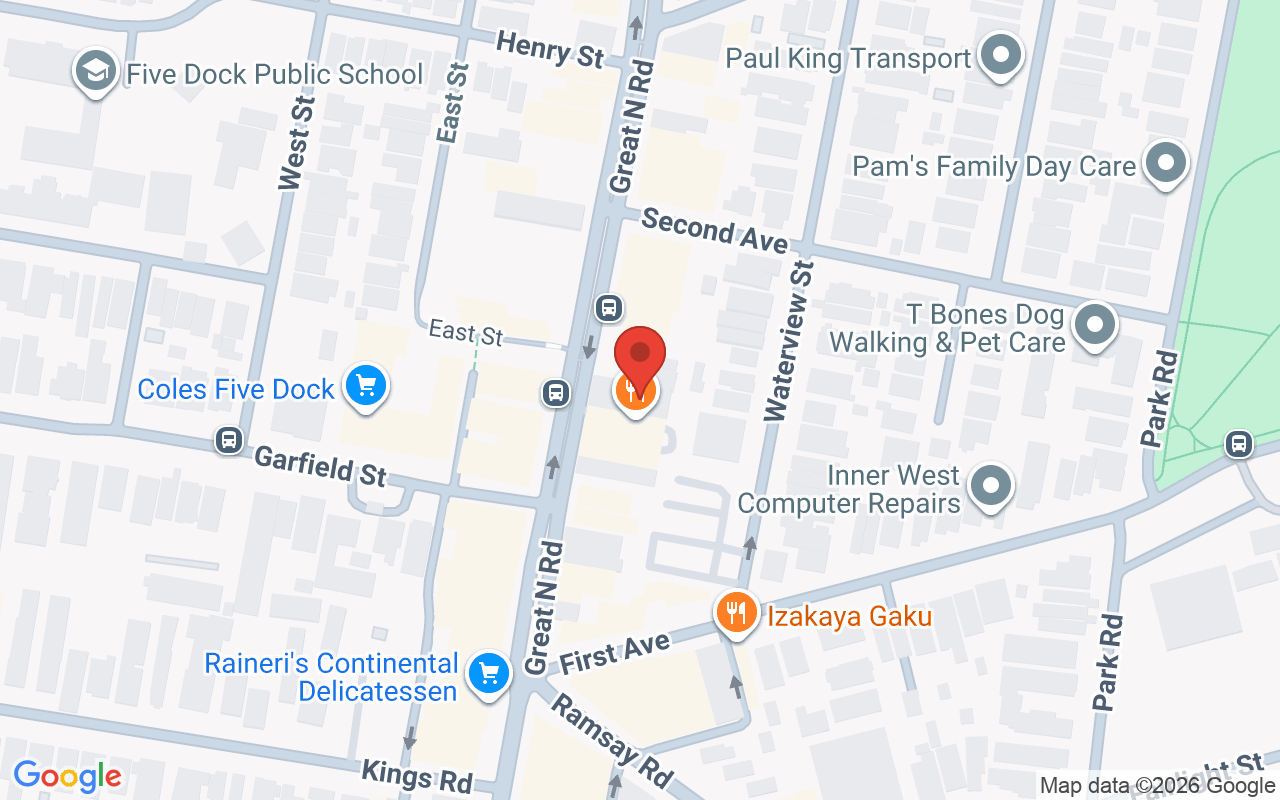 Map showing the location of Envy Hair and Beauty. Five Dock