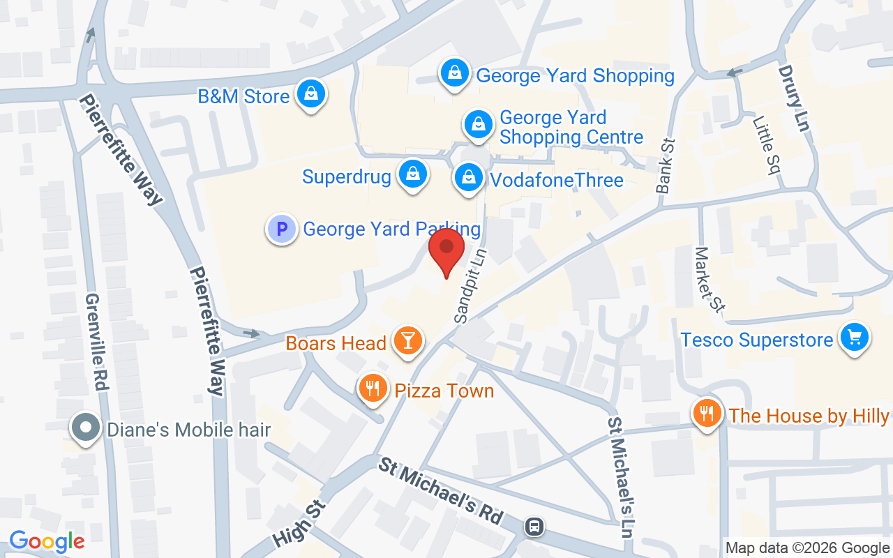 Map showing the location of Feathers Braintree