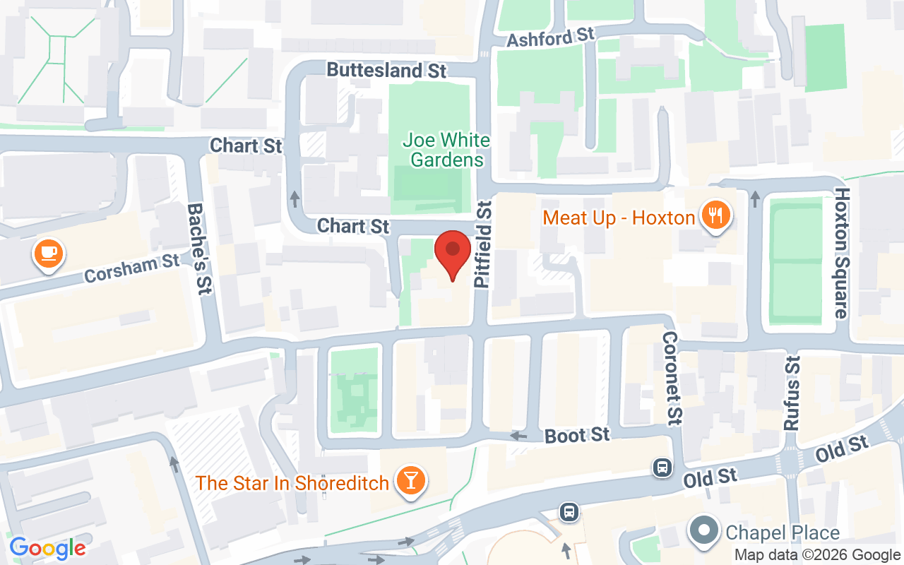 Map showing the location of Francesco Picardi Shoreditch Hair Salon