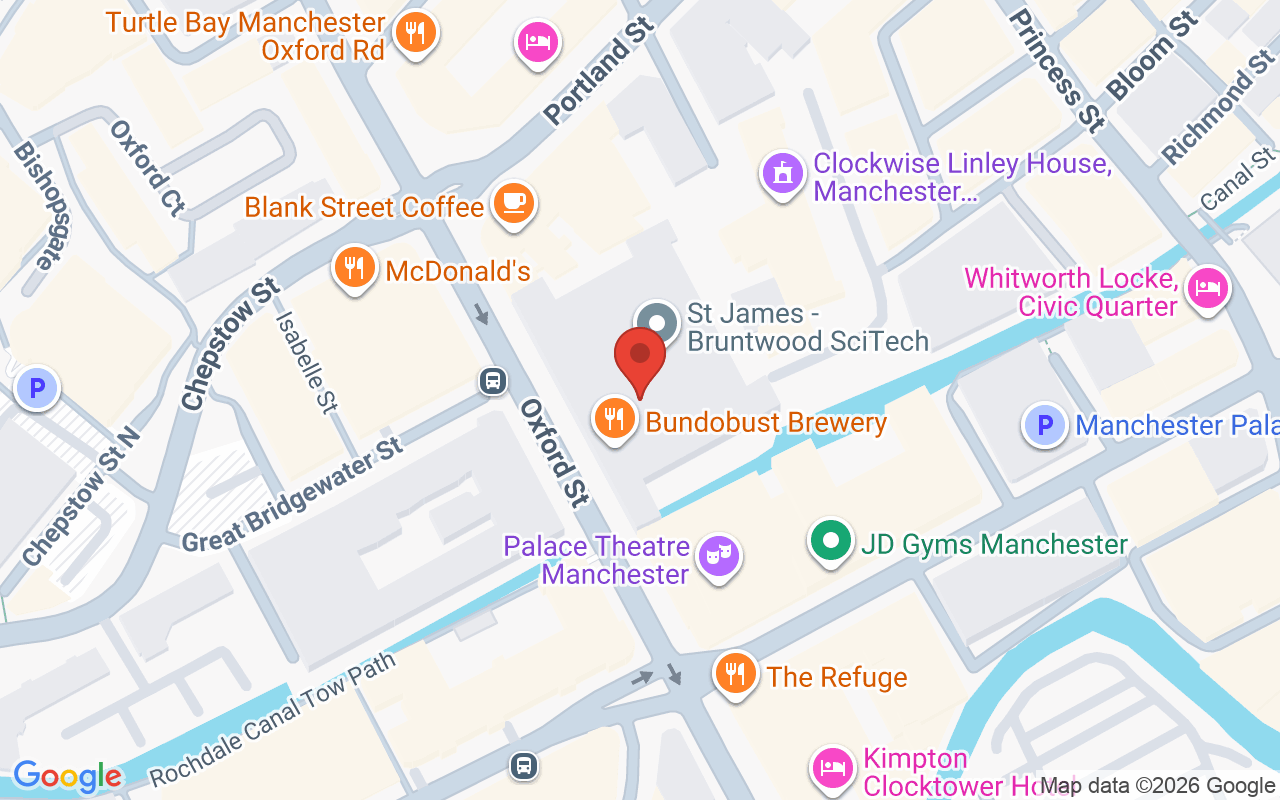 Map showing the location of Fretwell Bennett, Hair Salon Manchester