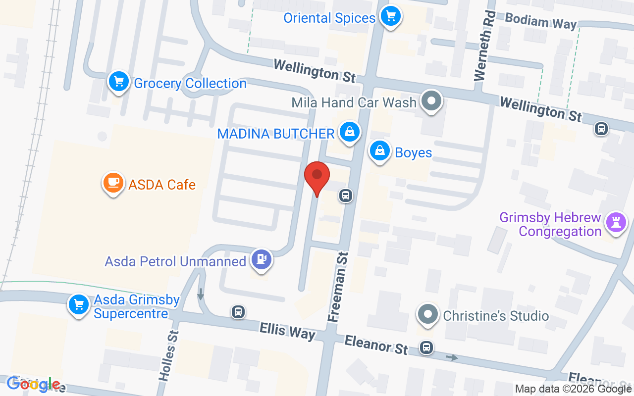 Map showing the location of FRINGE benefits grimsby