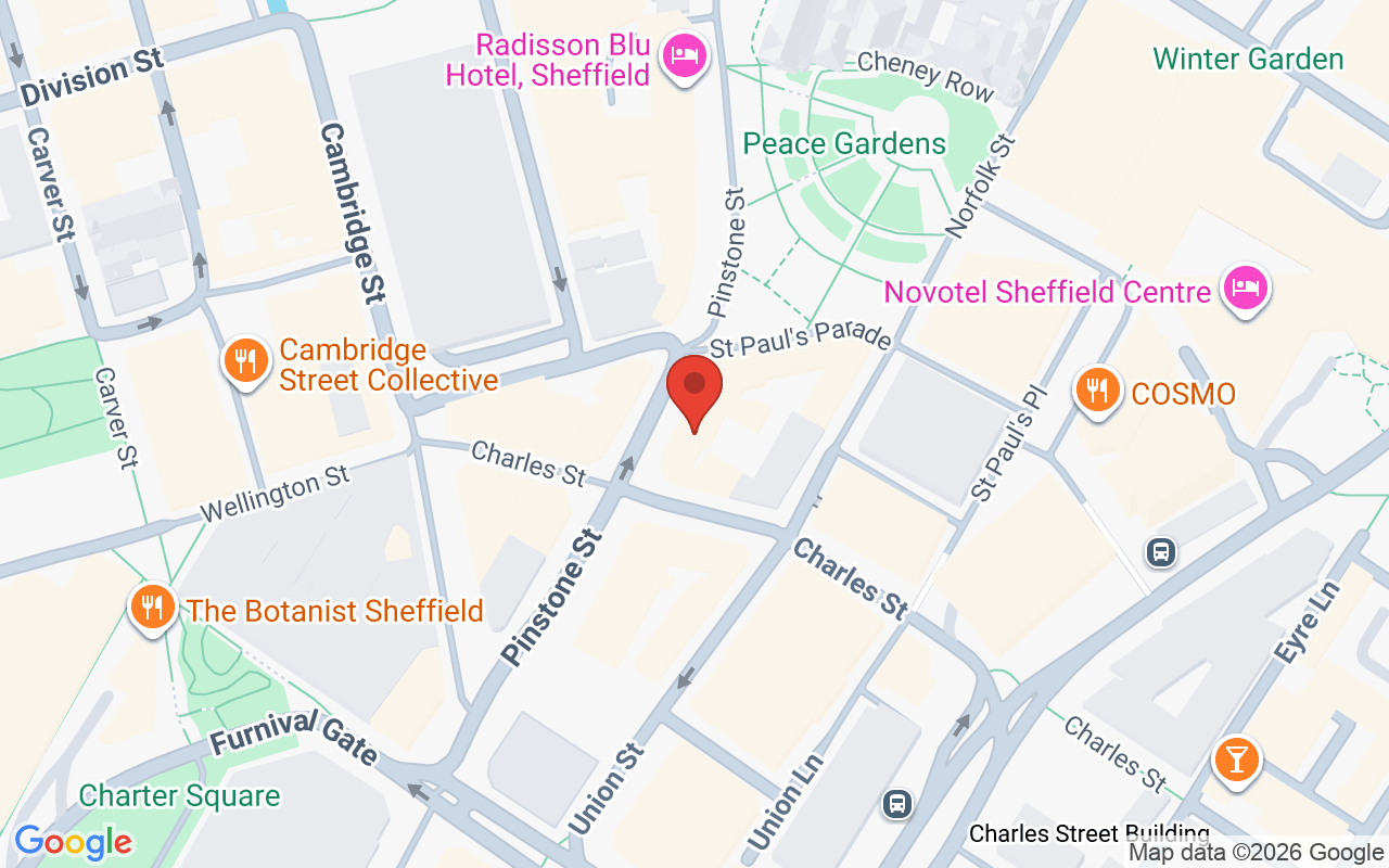 Map showing the location of Funky Divas Salons – City Centre