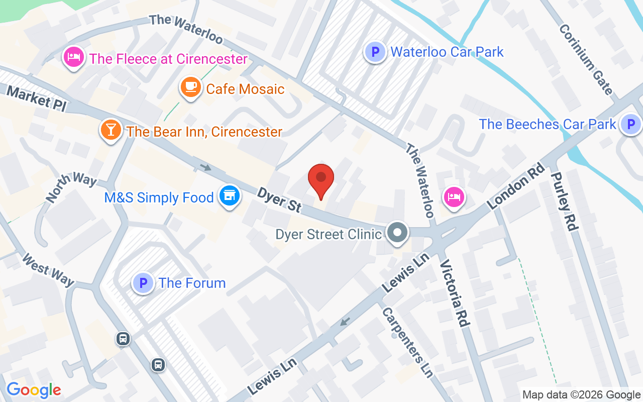 Map showing the location of Goldsworthy’s – Cirencester