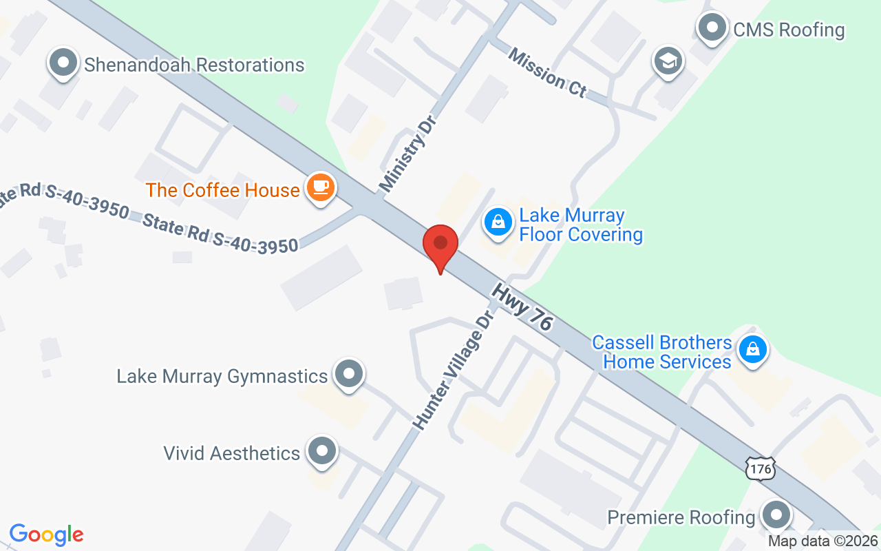 Map showing the location of Gore Hair Salon, Columbia South Carolina