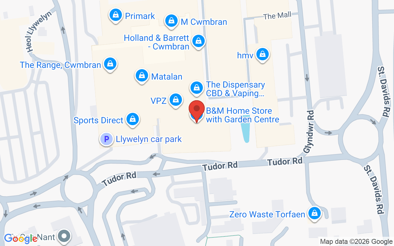 Map showing the location of Guy Christian Cwmbran